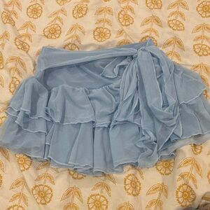 Avid love Elegant Blue Ruffled mesh Skirt